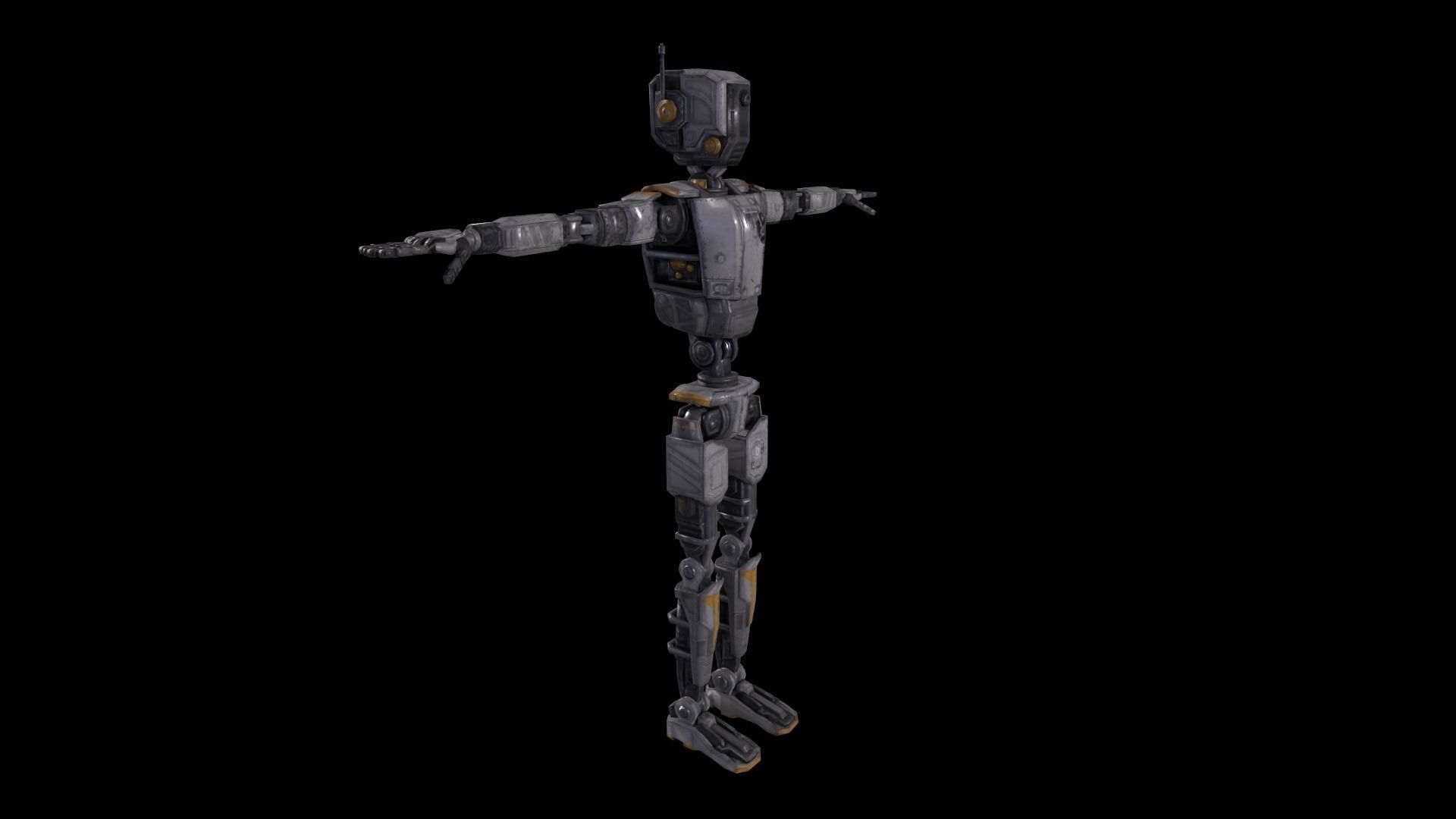 Sci Fi Robot Character Low Poly Low-poly 3D model_10