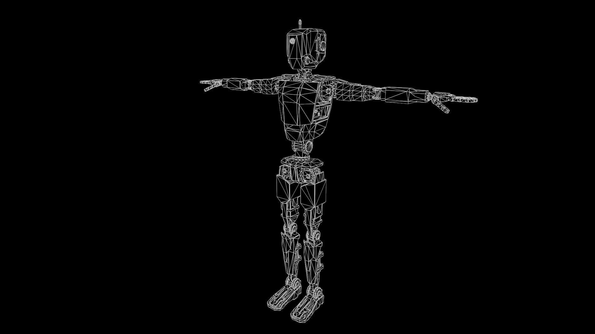 Sci Fi Robot Character Low Poly Low-poly 3D model_15