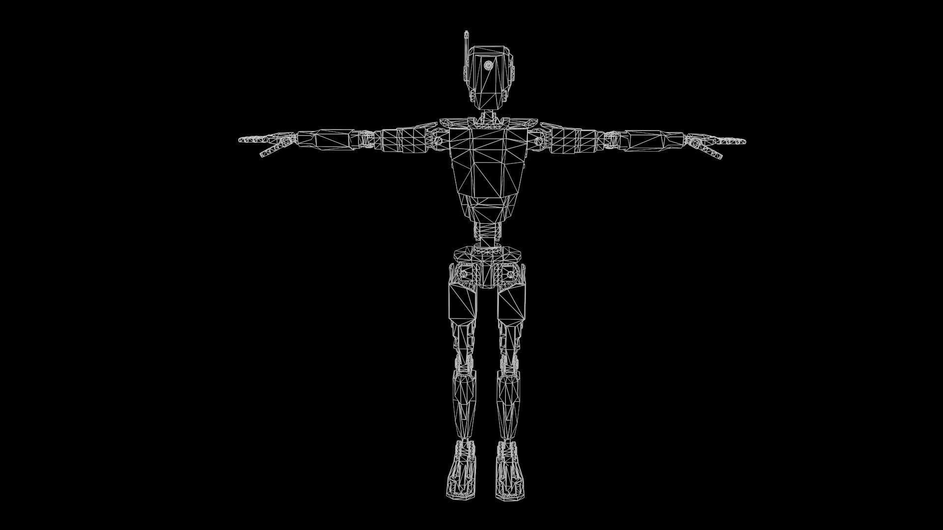 Sci Fi Robot Character Low Poly Low-poly 3D model_14