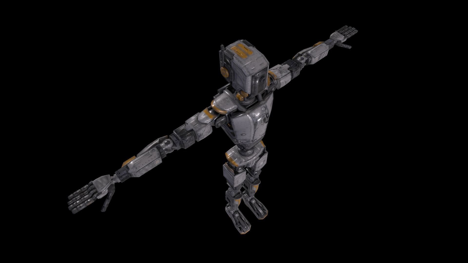 Sci Fi Robot Character Low Poly Low-poly 3D model_11