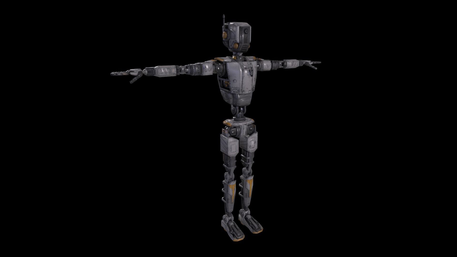 Sci Fi Robot Character Low Poly Low-poly 3D model_2