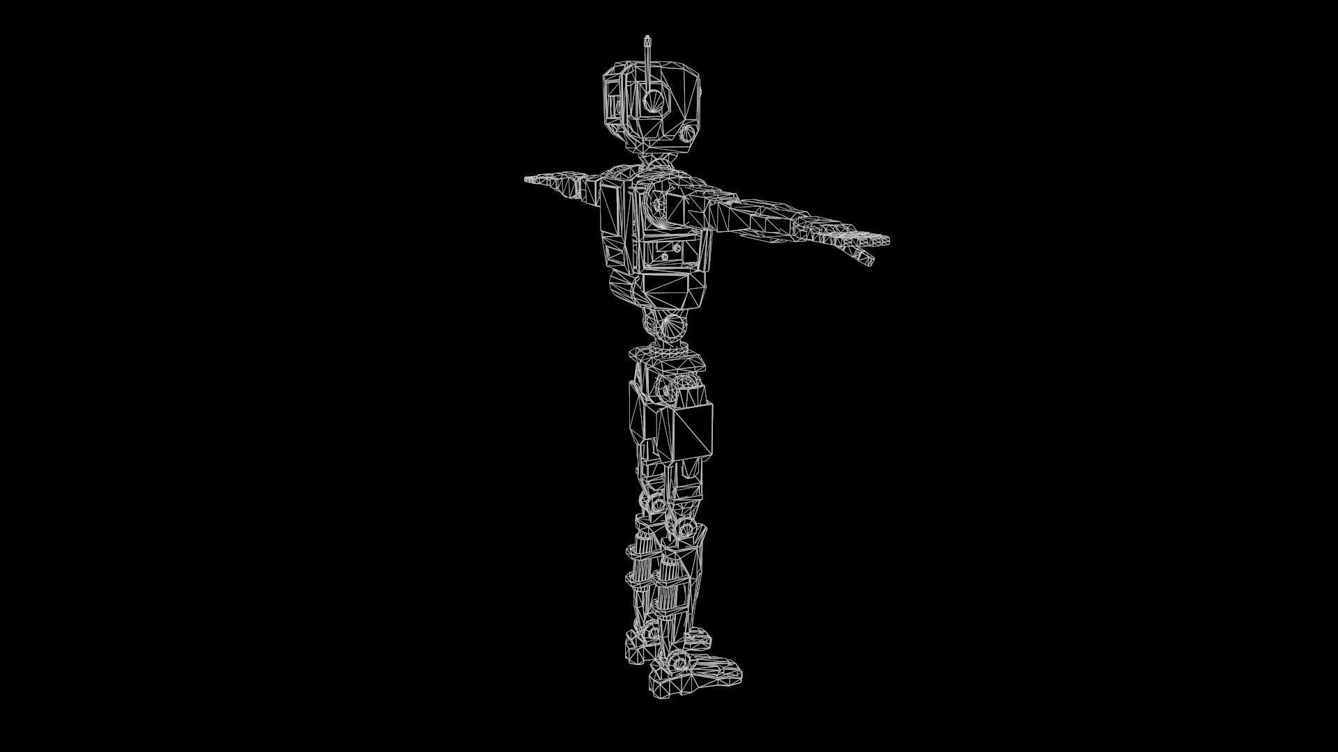 Sci Fi Robot Character Low Poly Low-poly 3D model_20