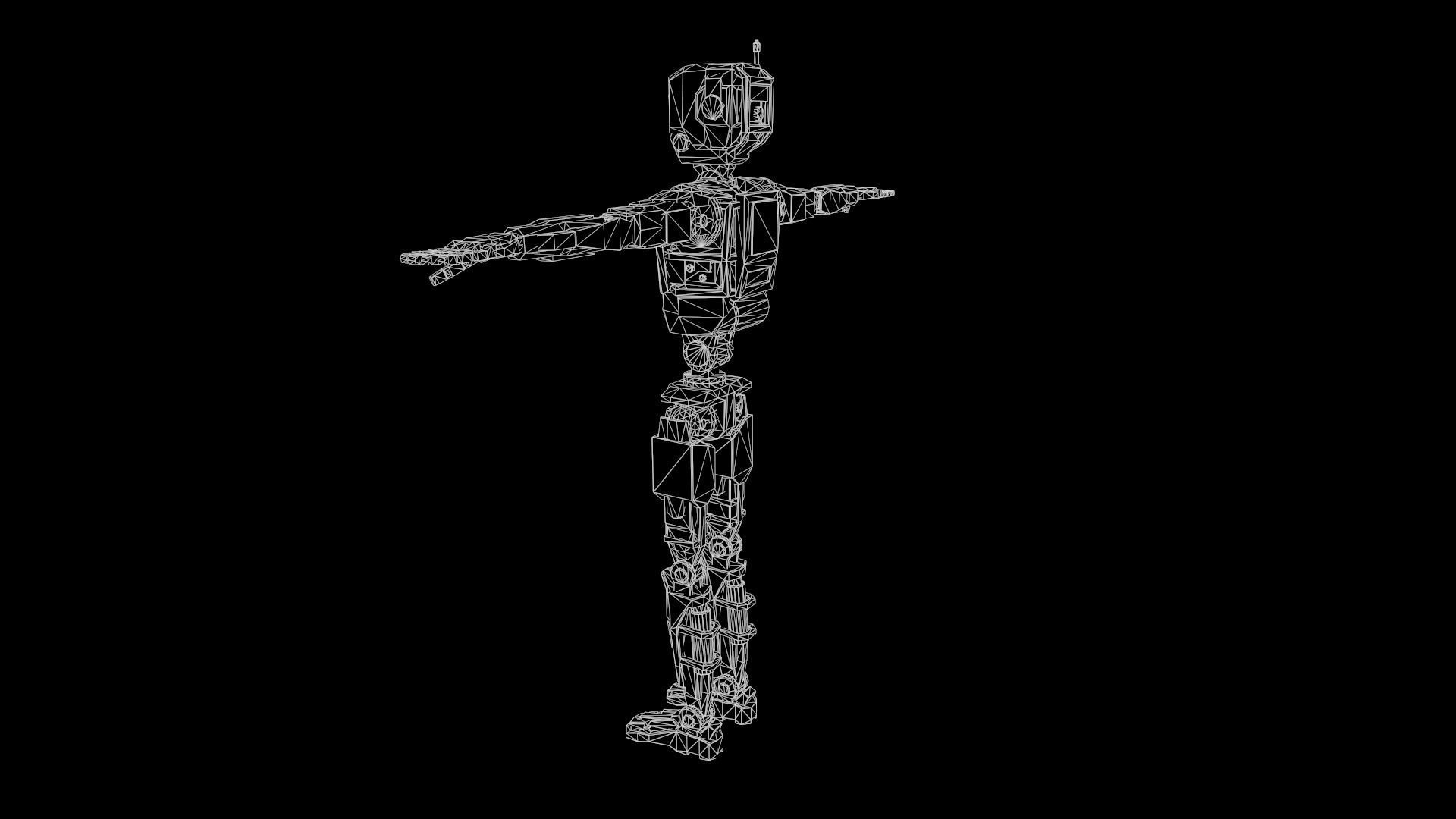 Sci Fi Robot Character Low Poly Low-poly 3D model_17
