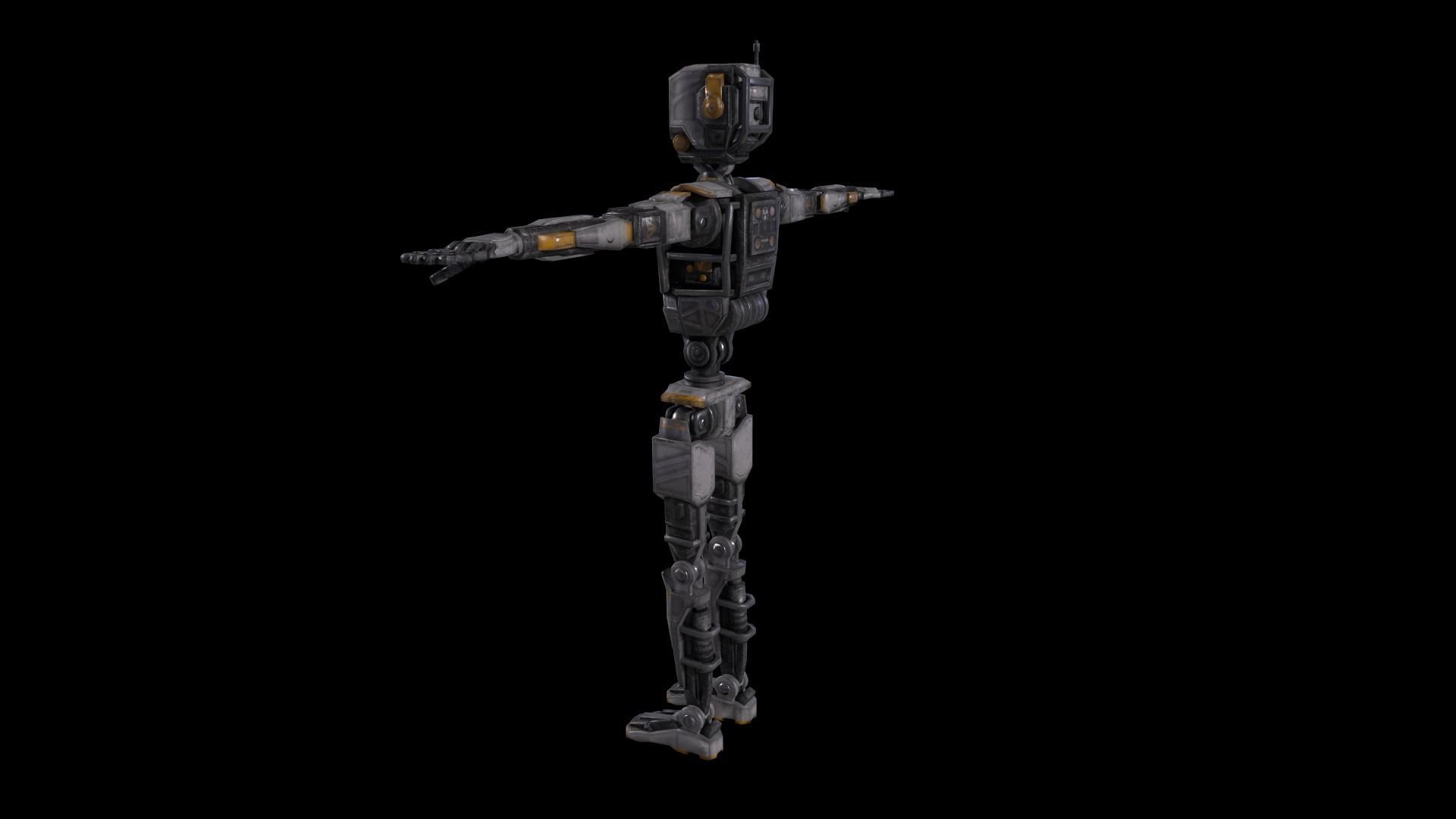 Sci Fi Robot Character Low Poly Low-poly 3D model_6