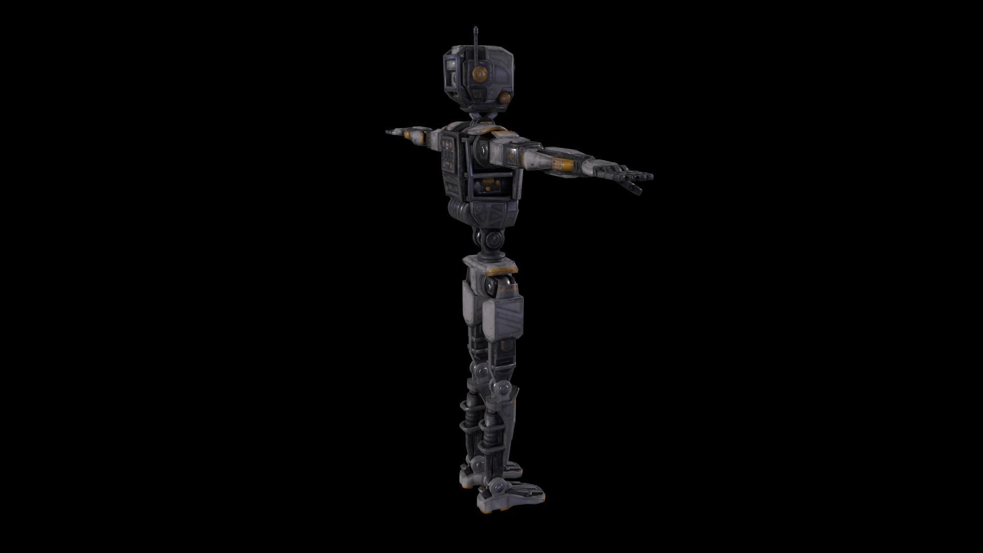 Sci Fi Robot Character Low Poly Low-poly 3D model_9