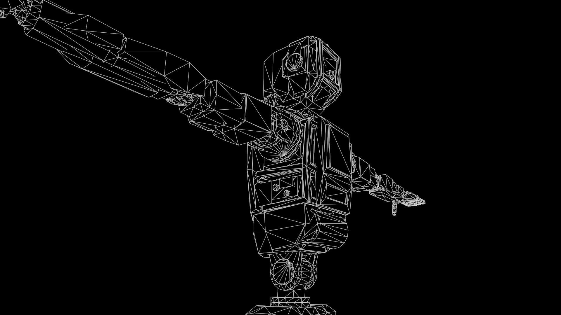 Sci Fi Robot Character Low Poly Low-poly 3D model_23