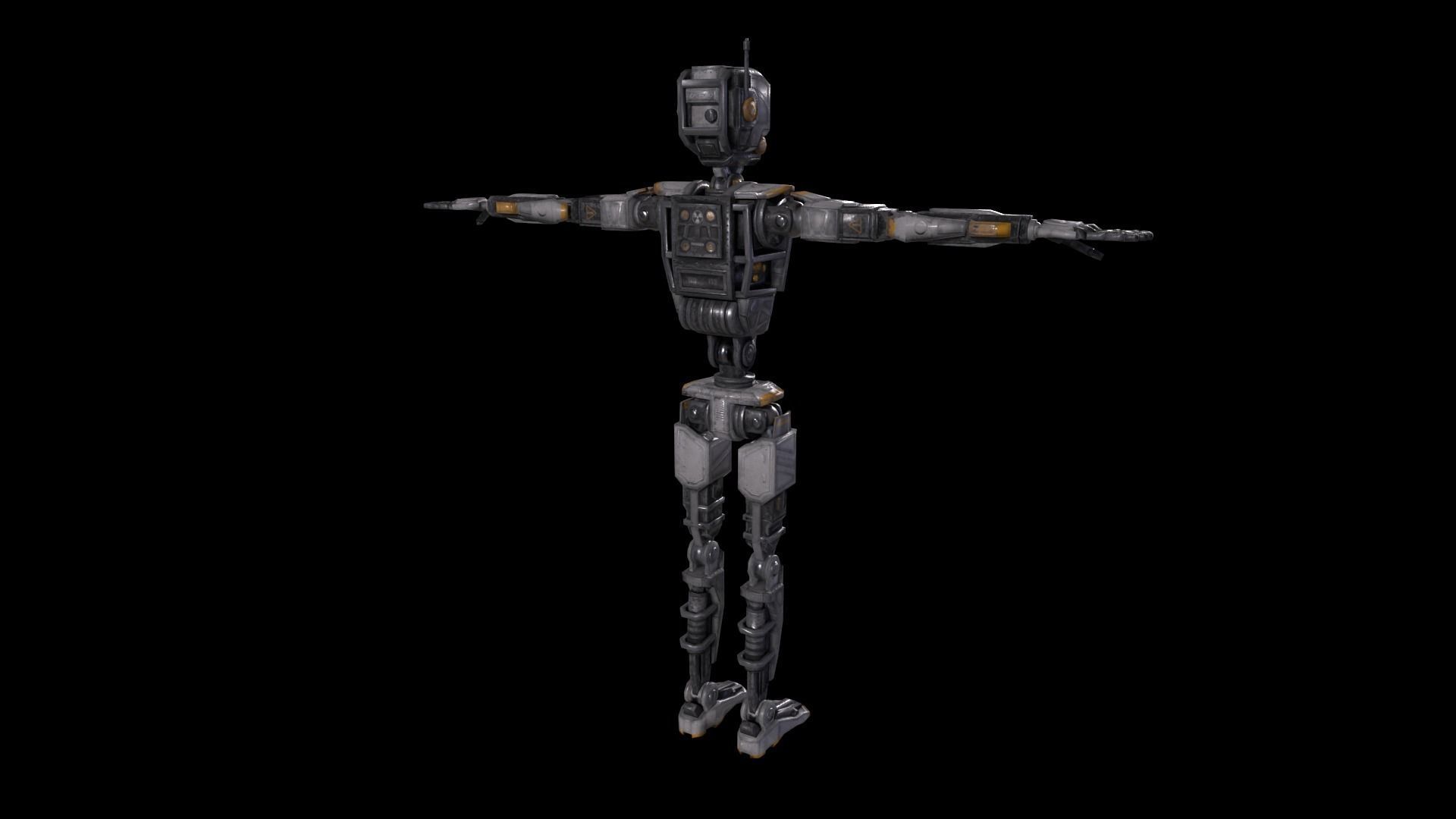 Sci Fi Robot Character Low Poly Low-poly 3D model_8