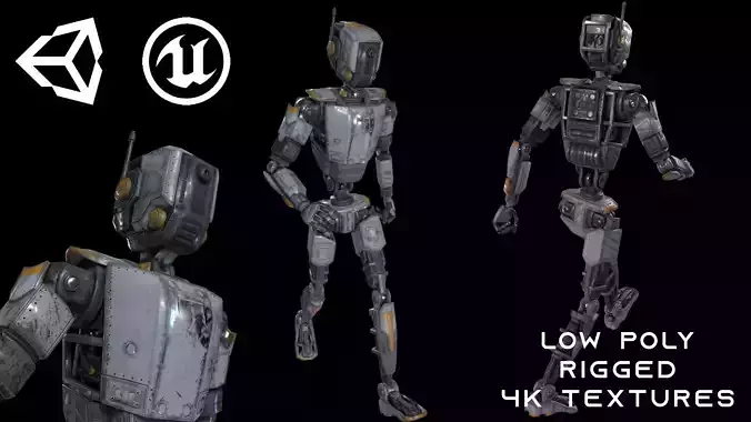 Sci Fi Robot Character Low Poly Low-poly 3D model