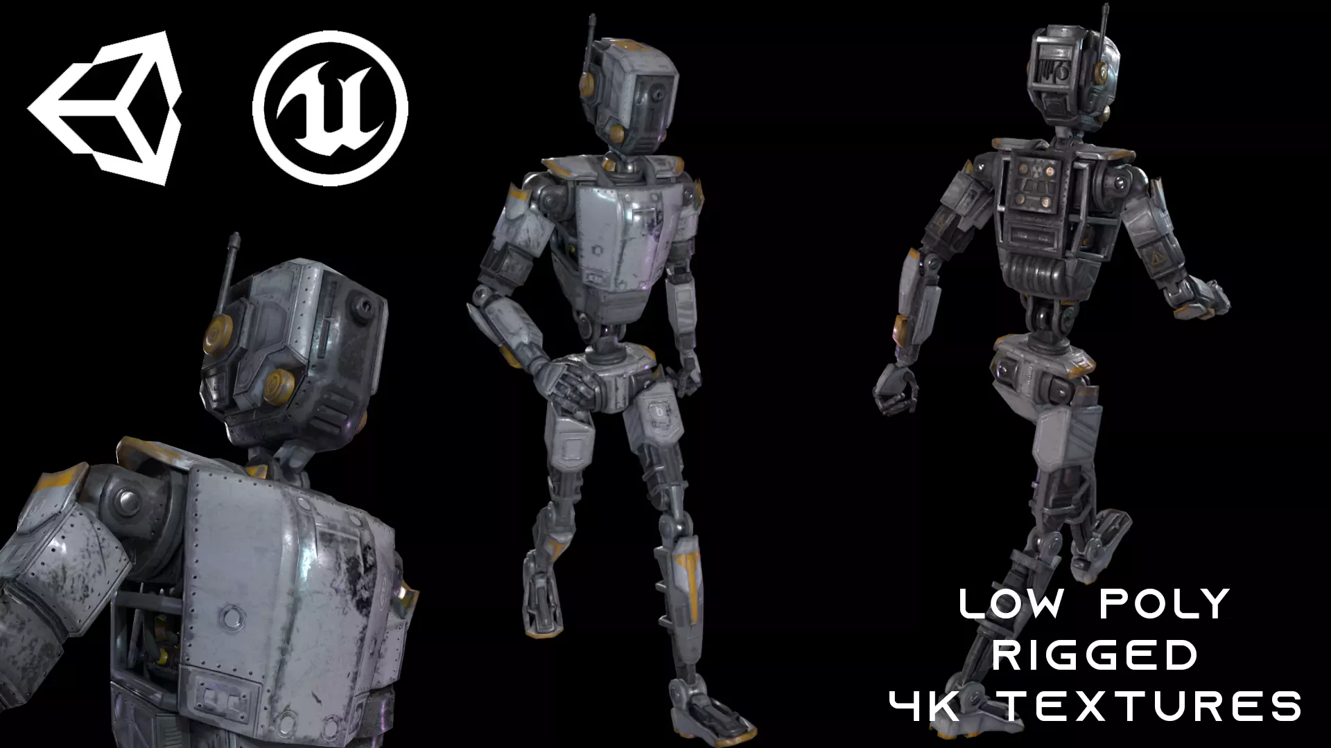 Sci Fi Robot Character Low Poly Low-poly 3D model_0