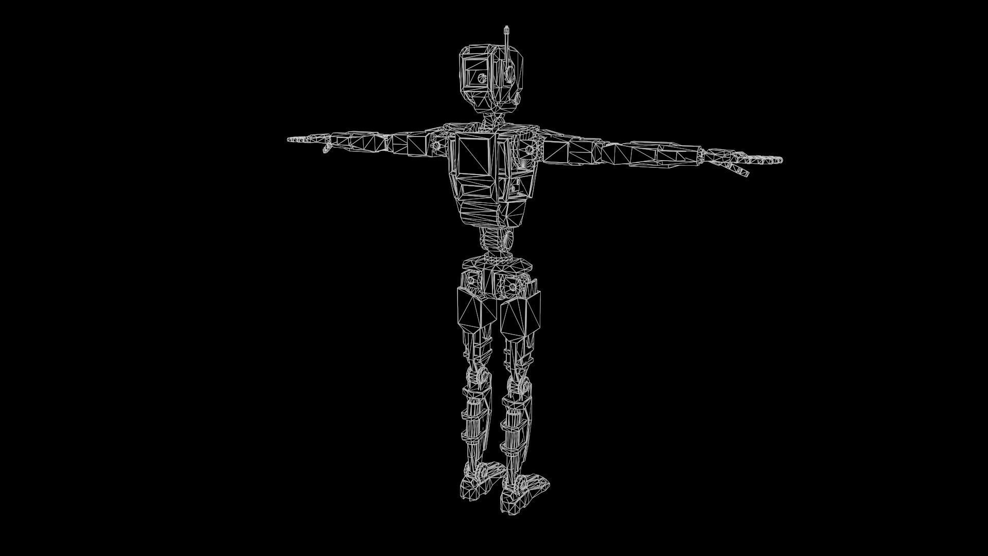 Sci Fi Robot Character Low Poly Low-poly 3D model_19