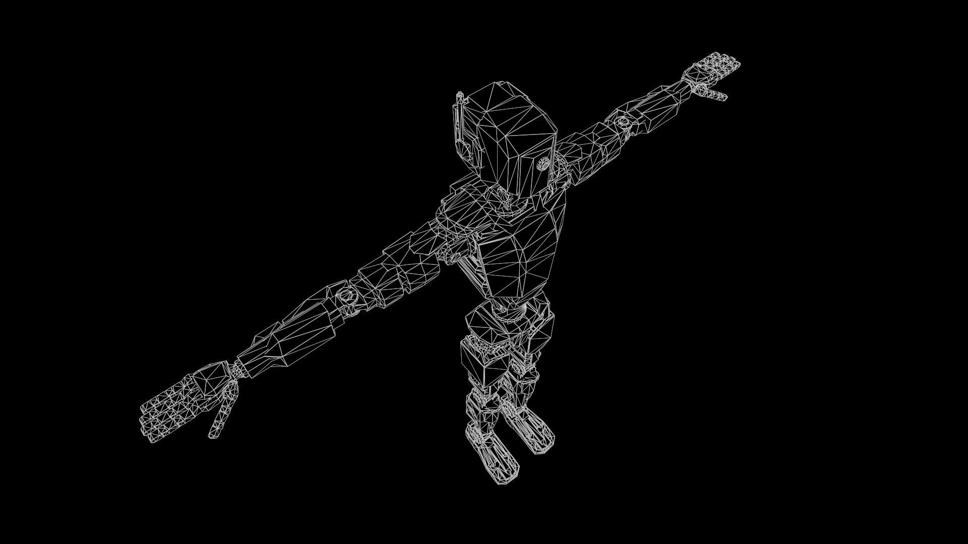 Sci Fi Robot Character Low Poly Low-poly 3D model_22