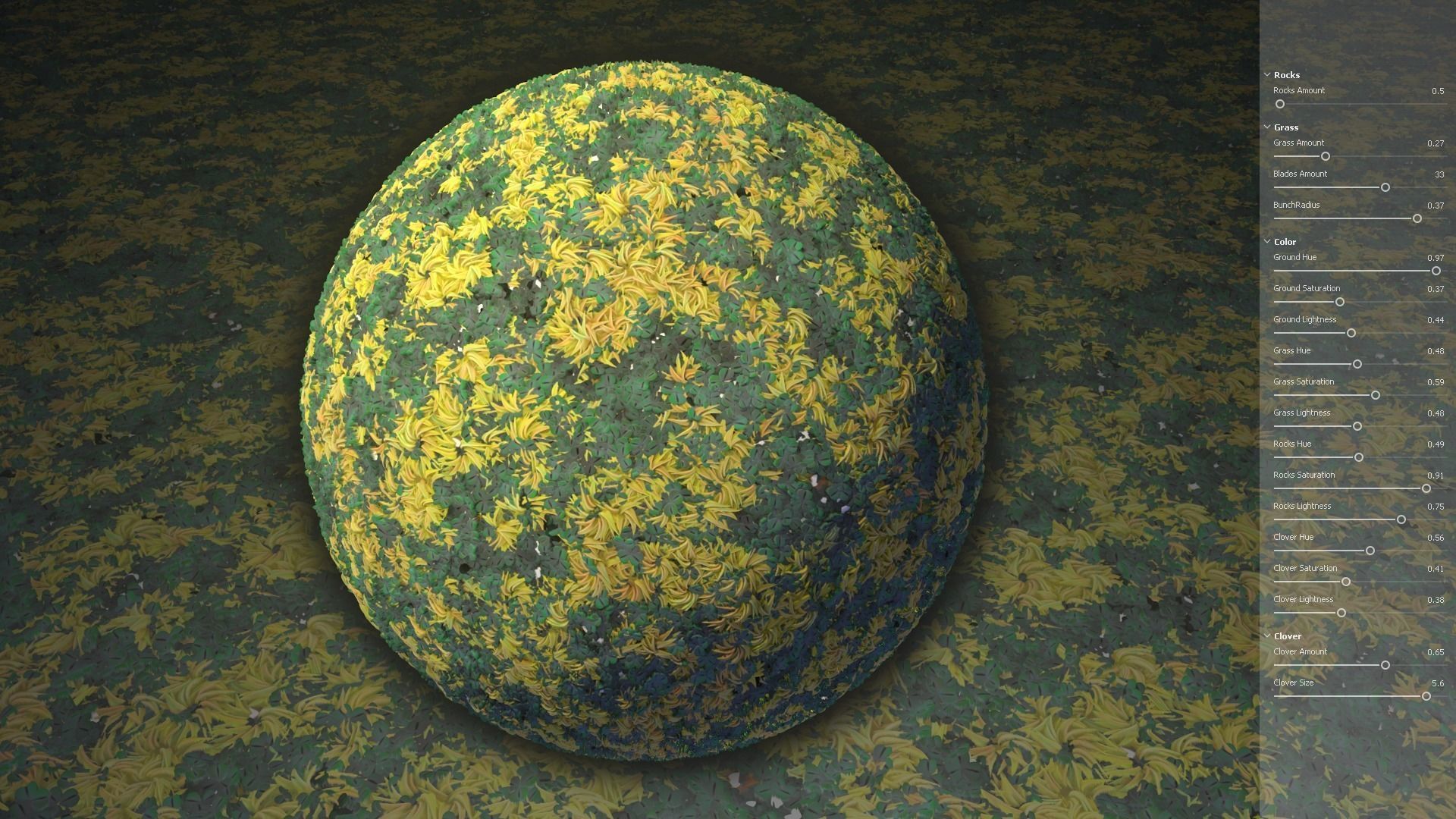 Grass Clover Stylized Procedural Material Texture_5