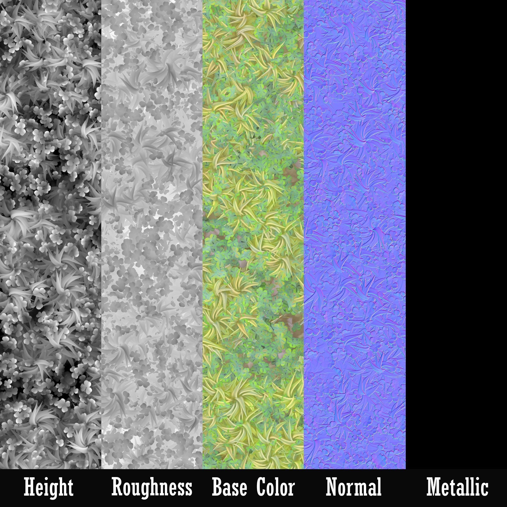 Grass Clover Stylized Procedural Material Texture_6