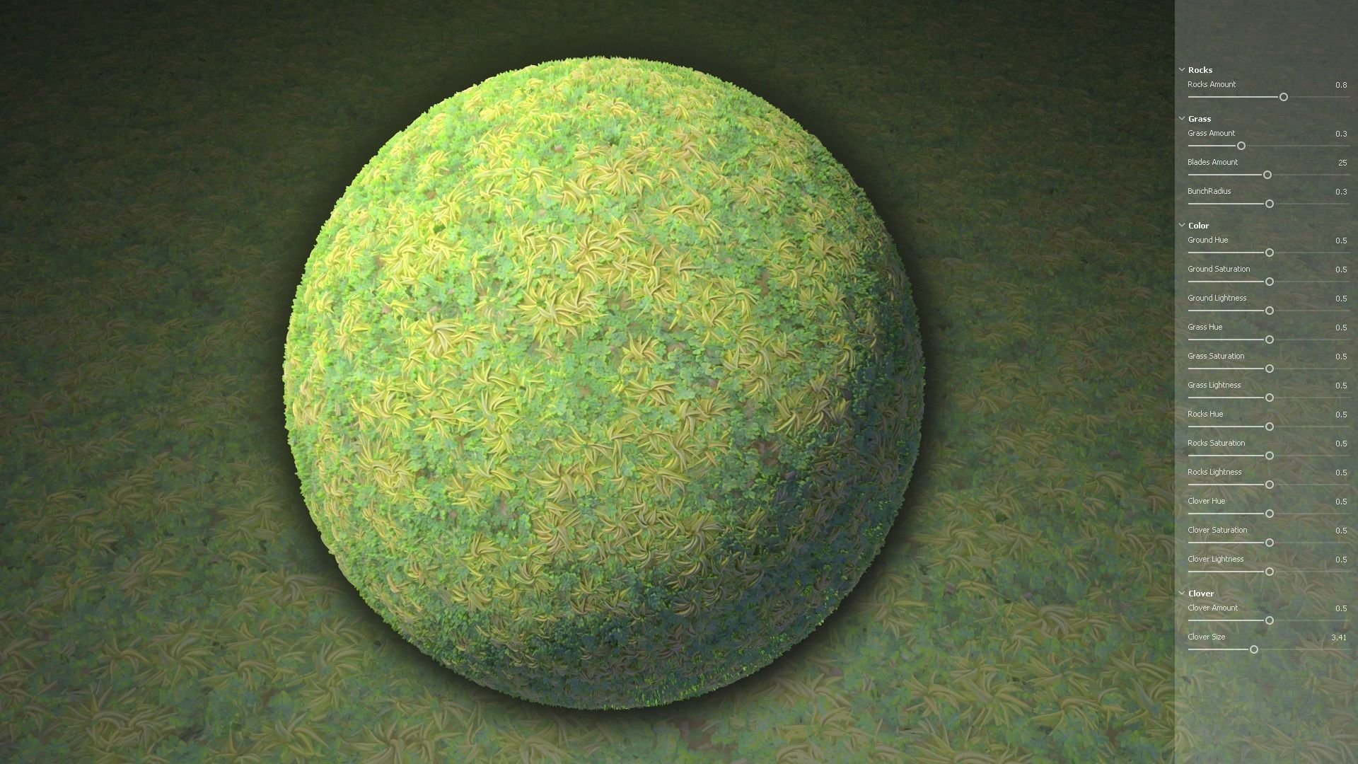 Grass Clover Stylized Procedural Material Texture_1