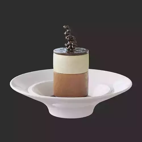 Dessert layered ice cream in a plate 3D model