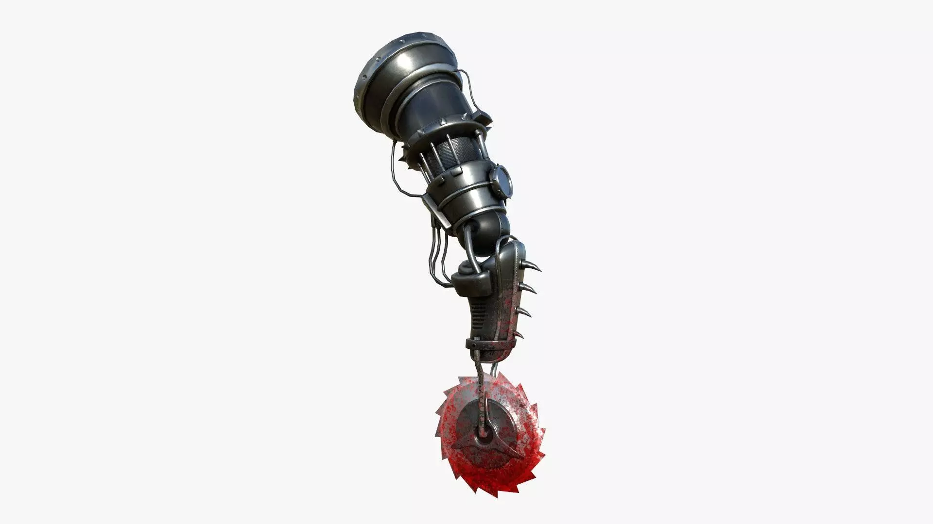 Robotic Arm A10 Bloody - Character Design SciFi Low-poly 3D model_0
