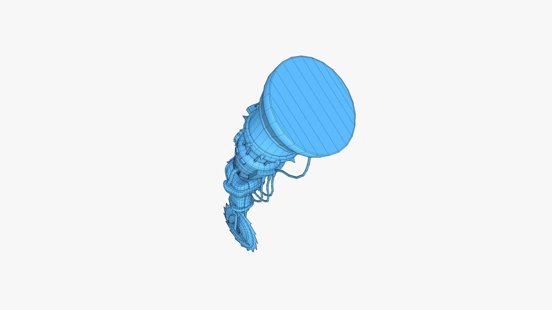 Robotic Arm A10 Bloody - Character Design SciFi Low-poly 3D model_16