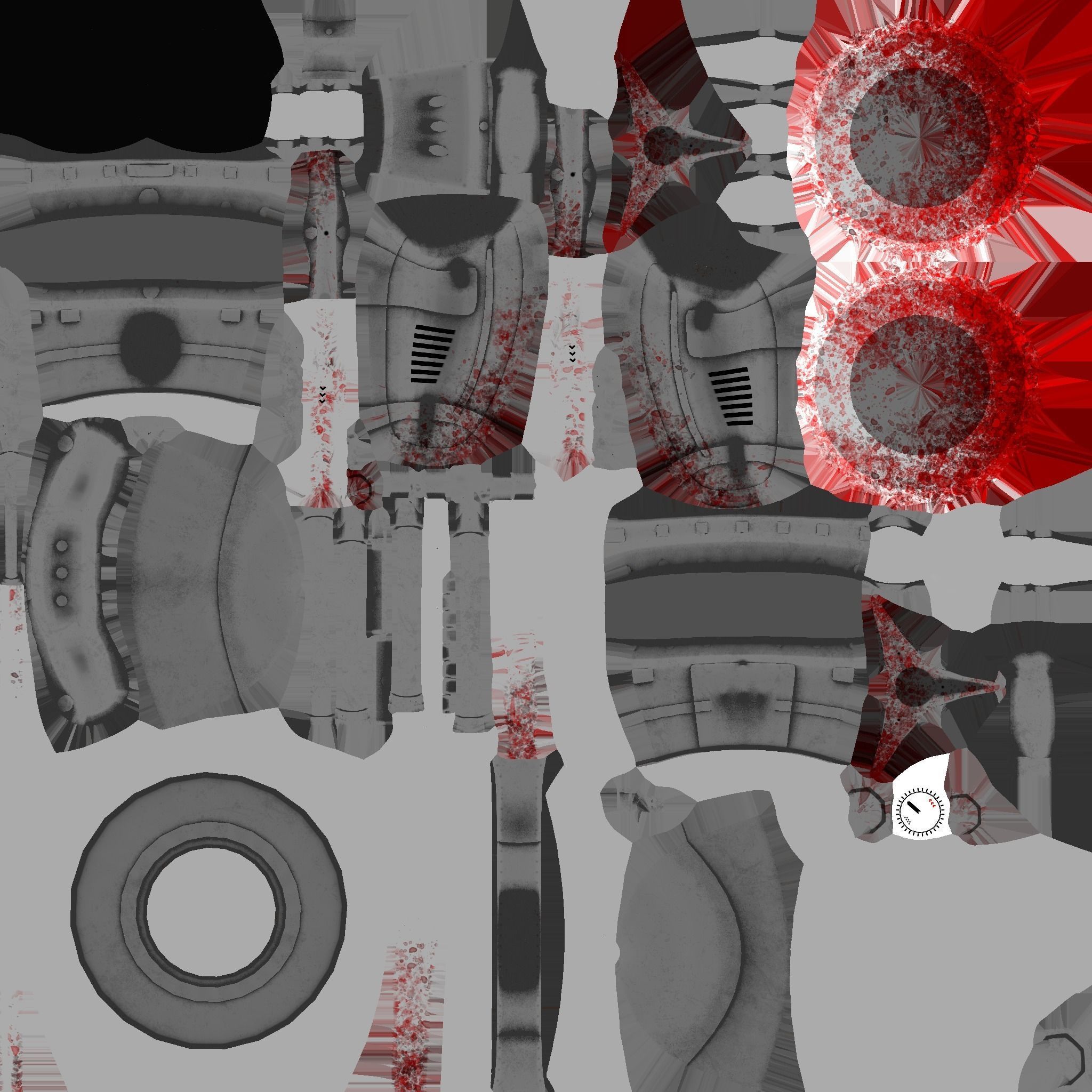 Robotic Arm A10 Bloody - Character Design SciFi Low-poly 3D model_19