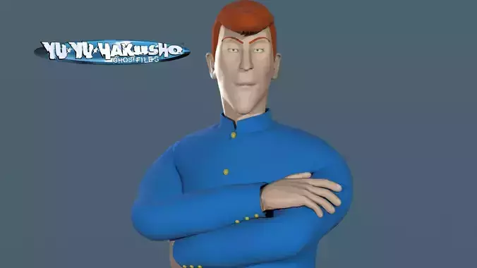 Kuwabara Rigged 3D Model - YuYu Hakusho Low-poly 3D model