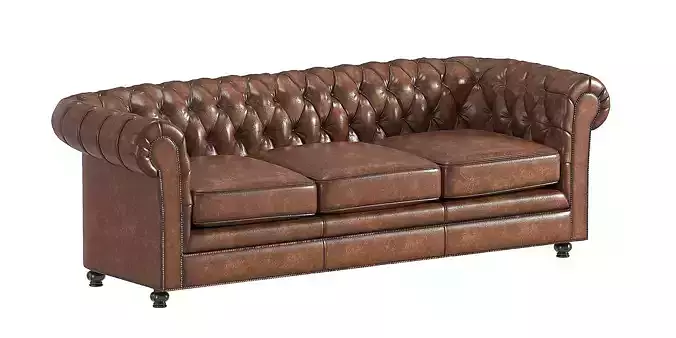Chesterfield sofa  Low-poly 3D model