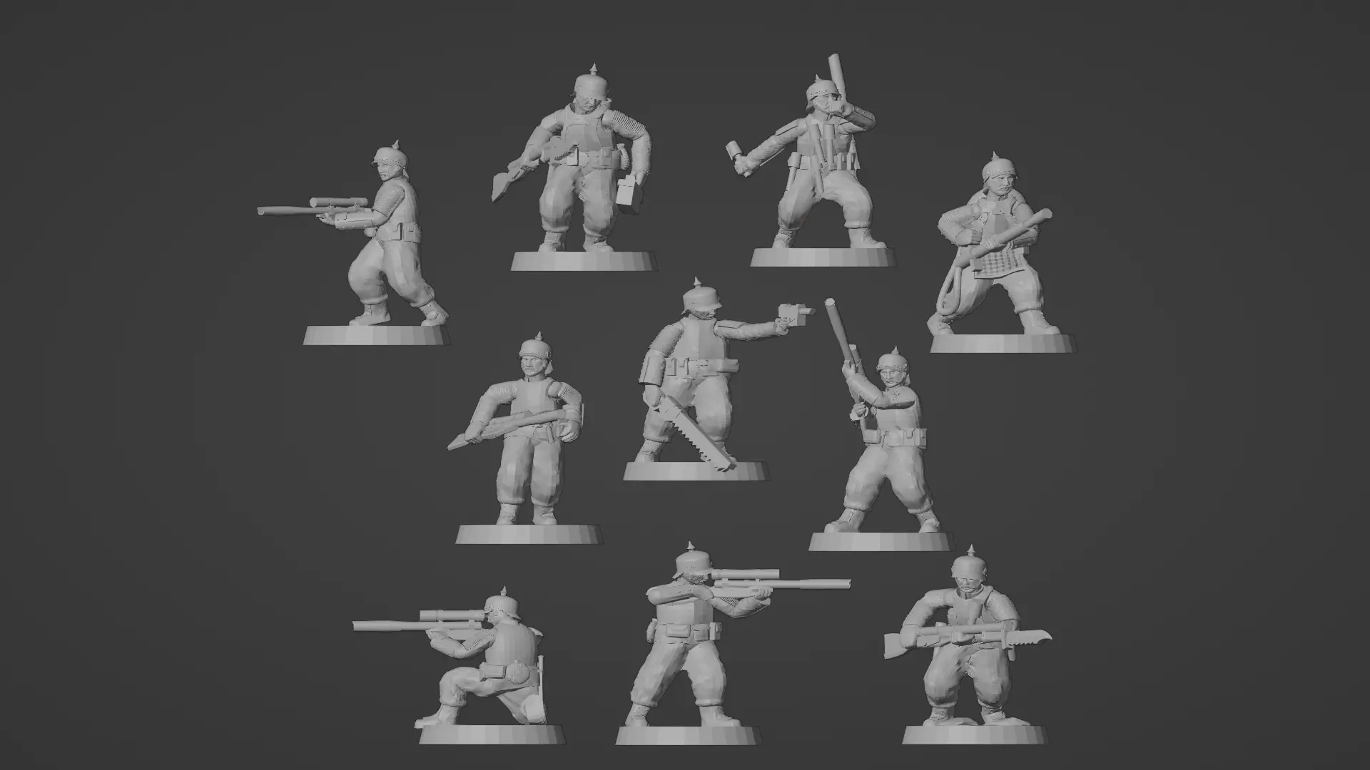 Prussian Space Grenadier Infantry Squad 3D print model_0