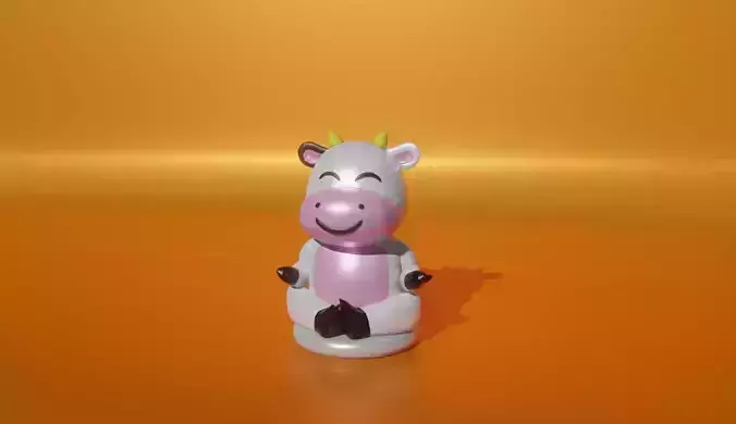 cow meditating - printeable model 3D print model