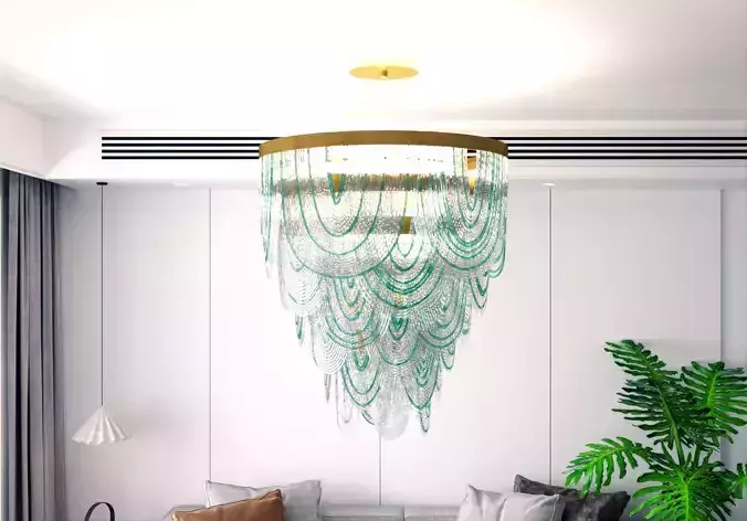 Modern lamps chandelier decoration monomer 3D model