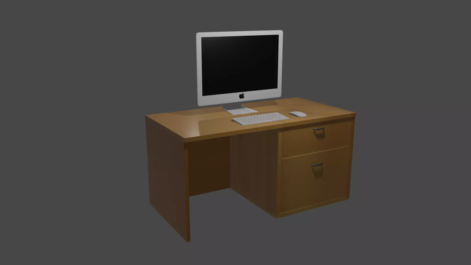 COMPUTER TABLE WITH MAC 3D model_0