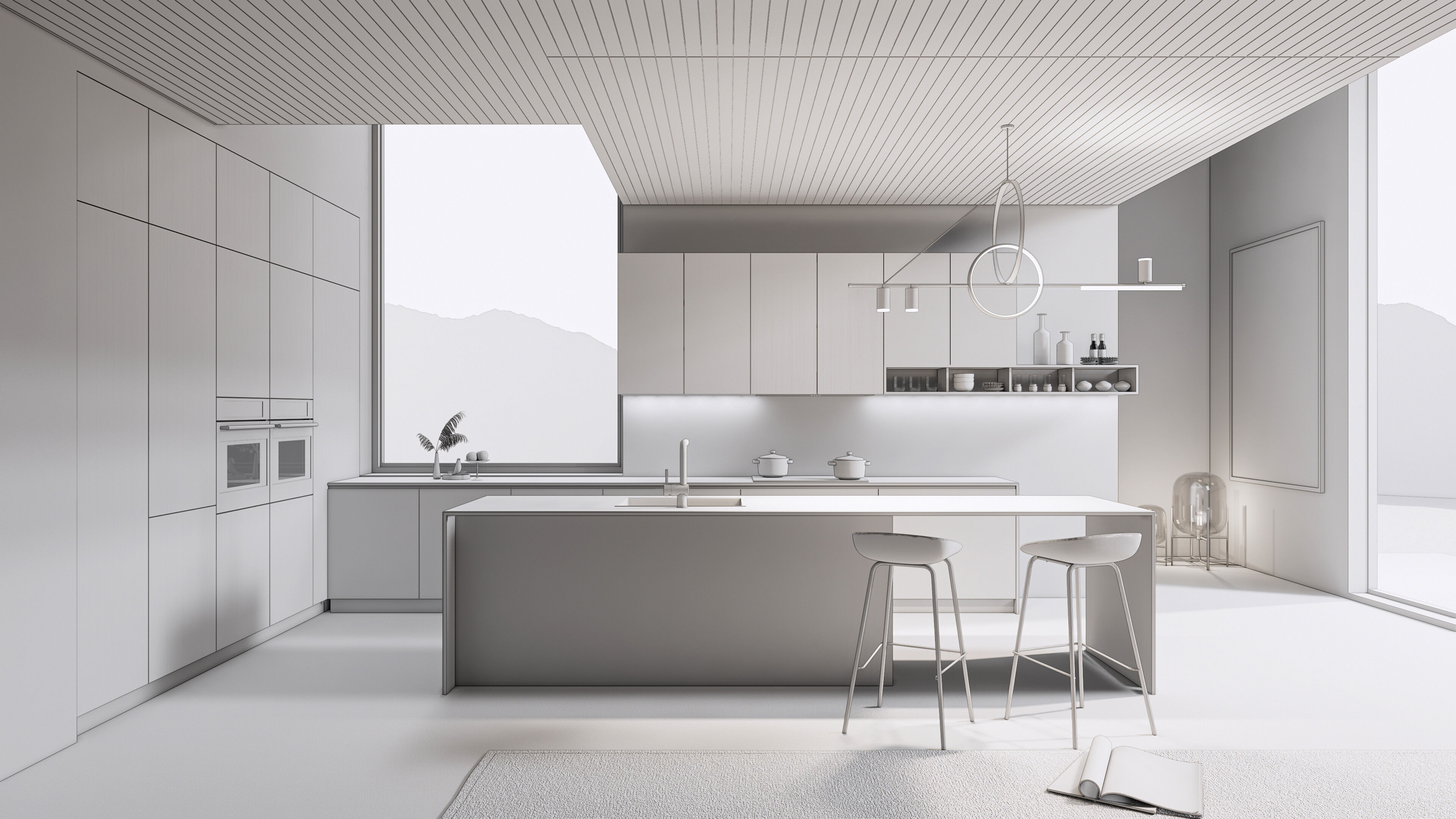 Kitchen fully parametric  Resizable manufacturable  0021 3D model_19