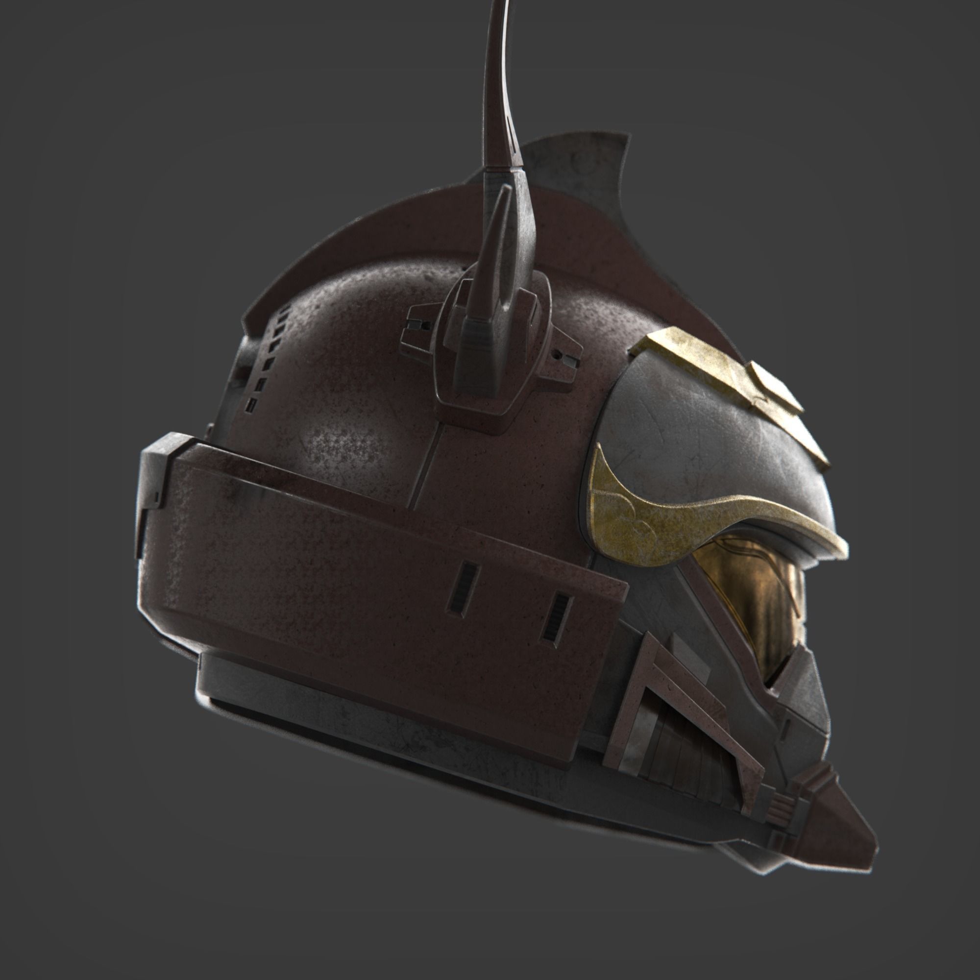 Tenrai Hakushika Cosplay Helmet and Attachment 3D print model_3