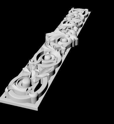 Central decor ornament for furniture 3D model_3