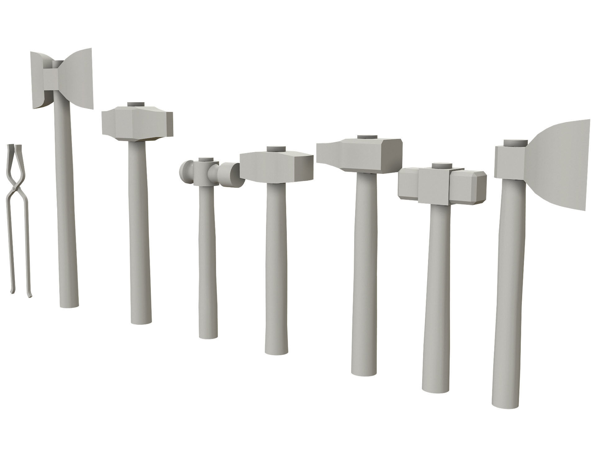 Ironwork Tools Low-poly 3D model_13