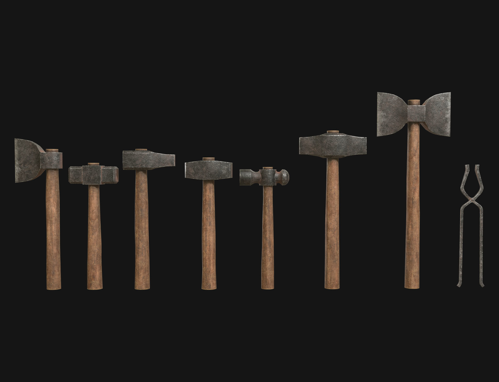 Ironwork Tools Low-poly 3D model_1