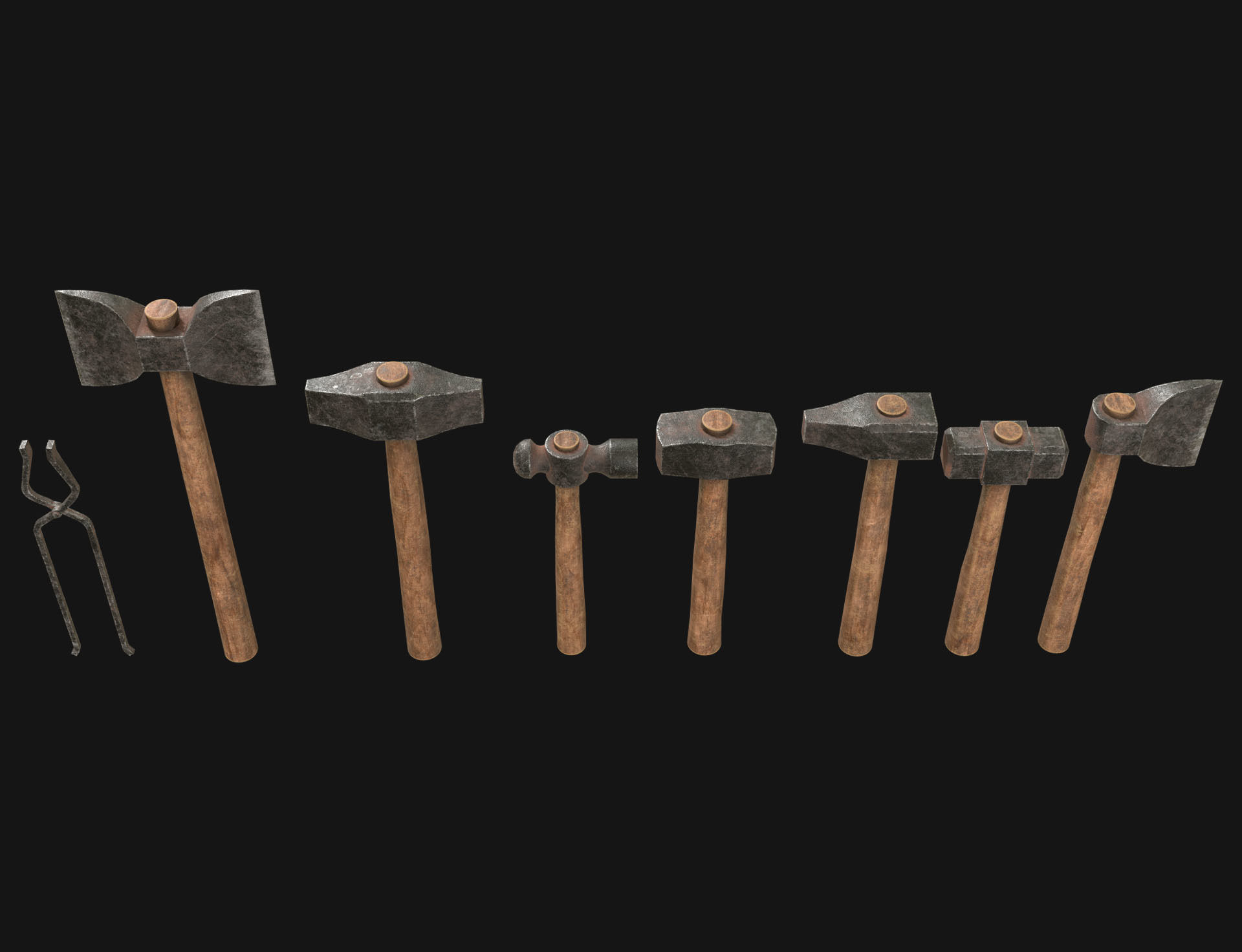 Ironwork Tools Low-poly 3D model_3