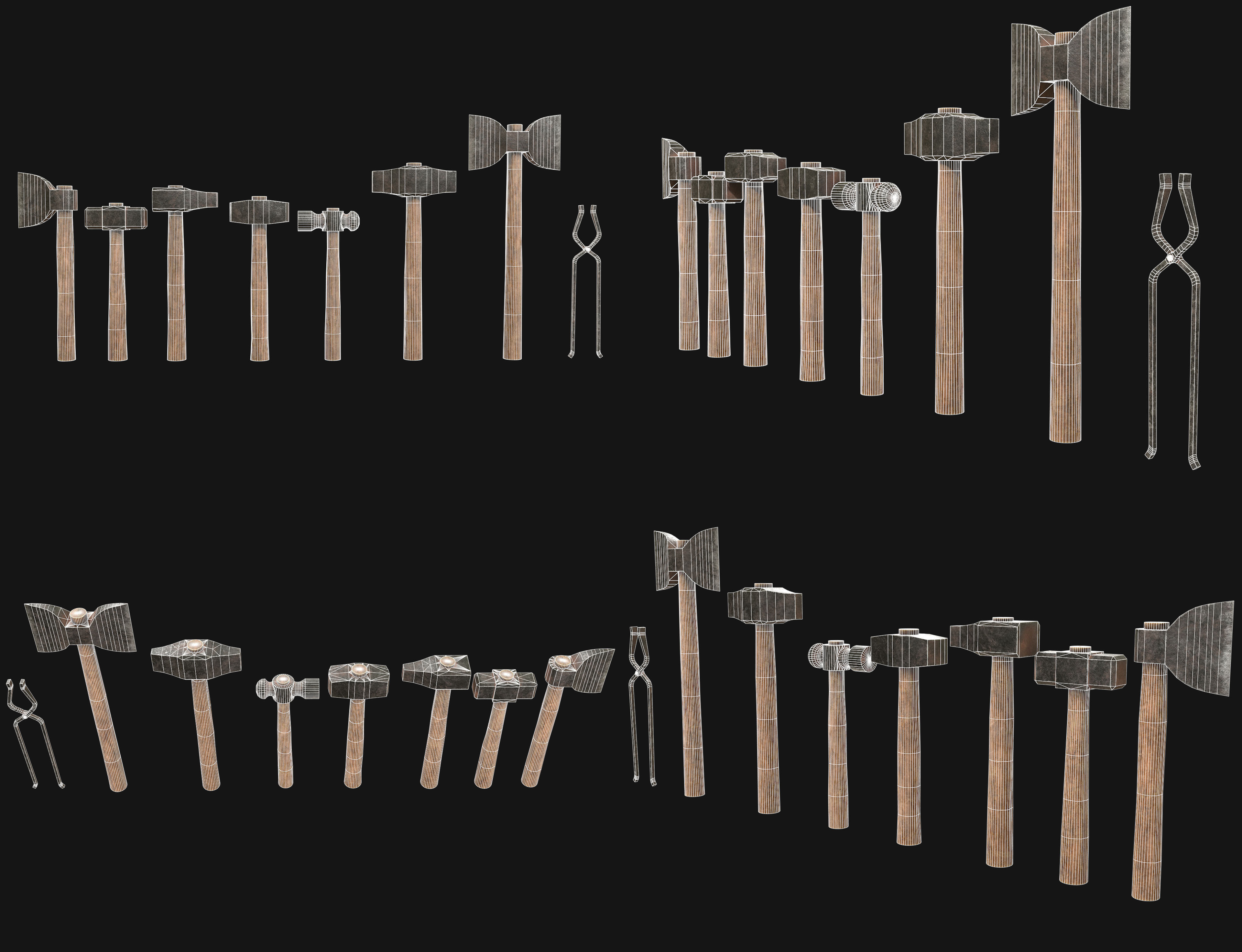 Ironwork Tools Low-poly 3D model_9