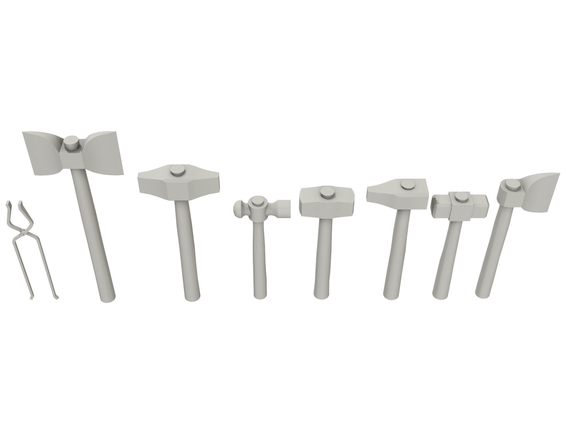 Ironwork Tools Low-poly 3D model_12