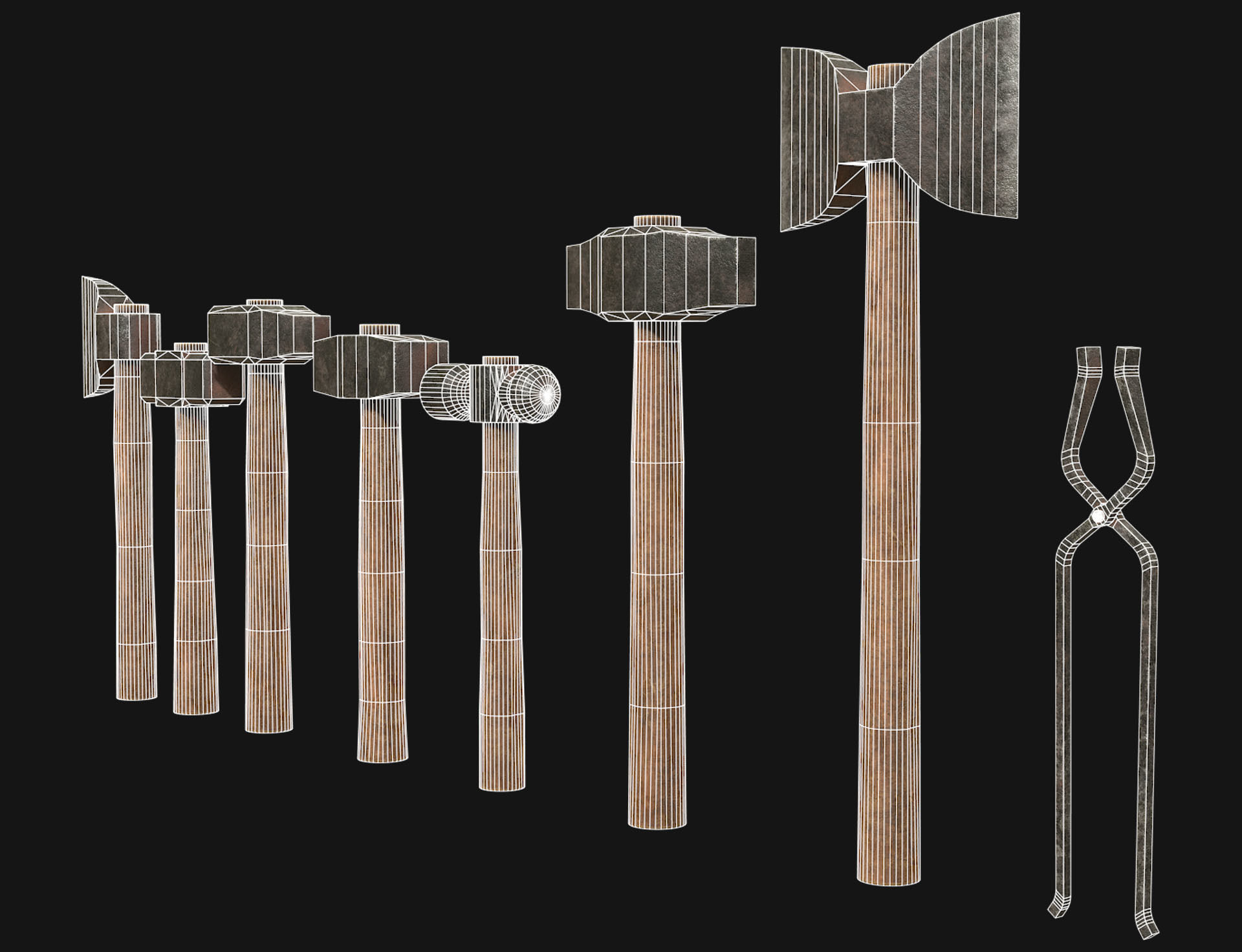 Ironwork Tools Low-poly 3D model_6