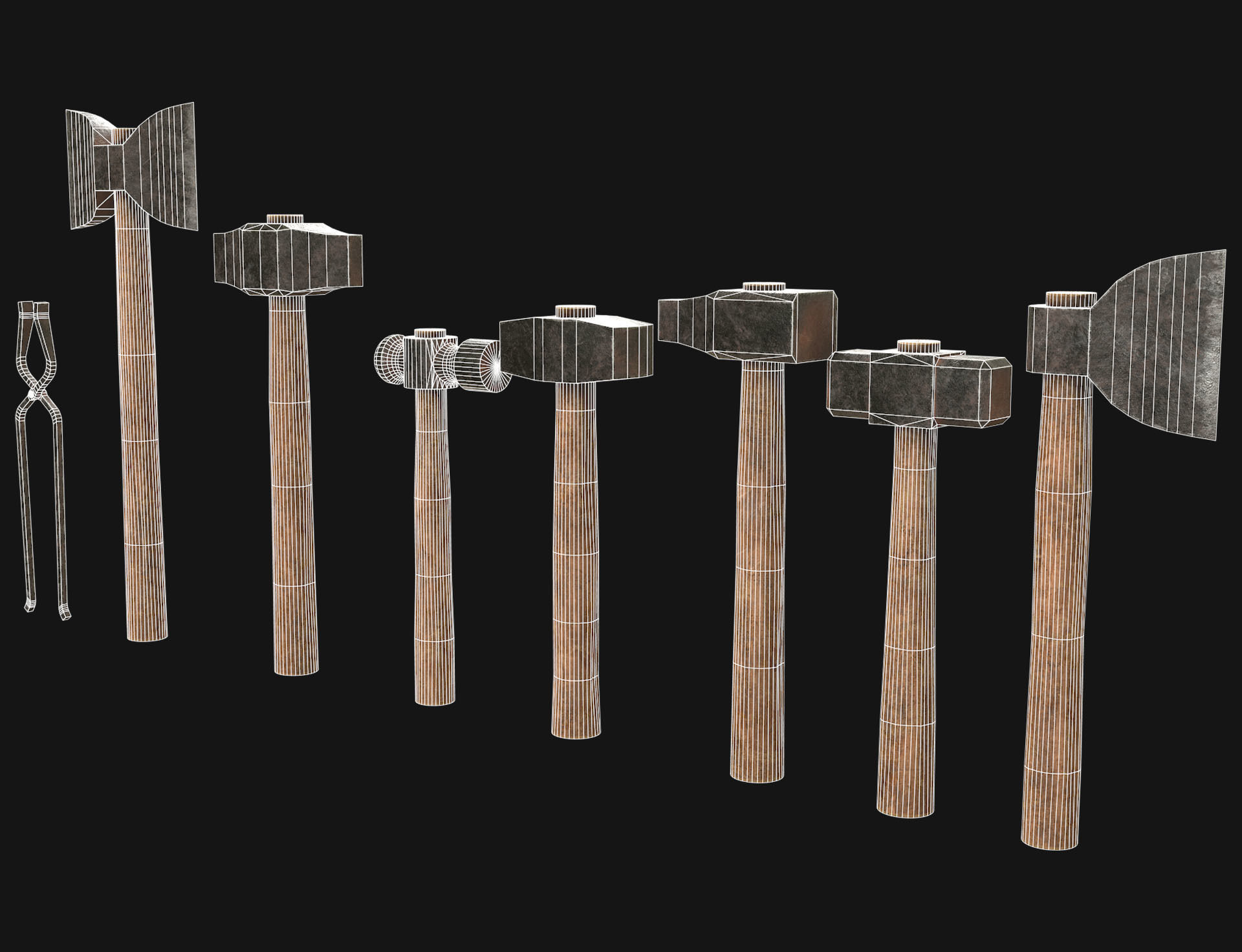 Ironwork Tools Low-poly 3D model_8