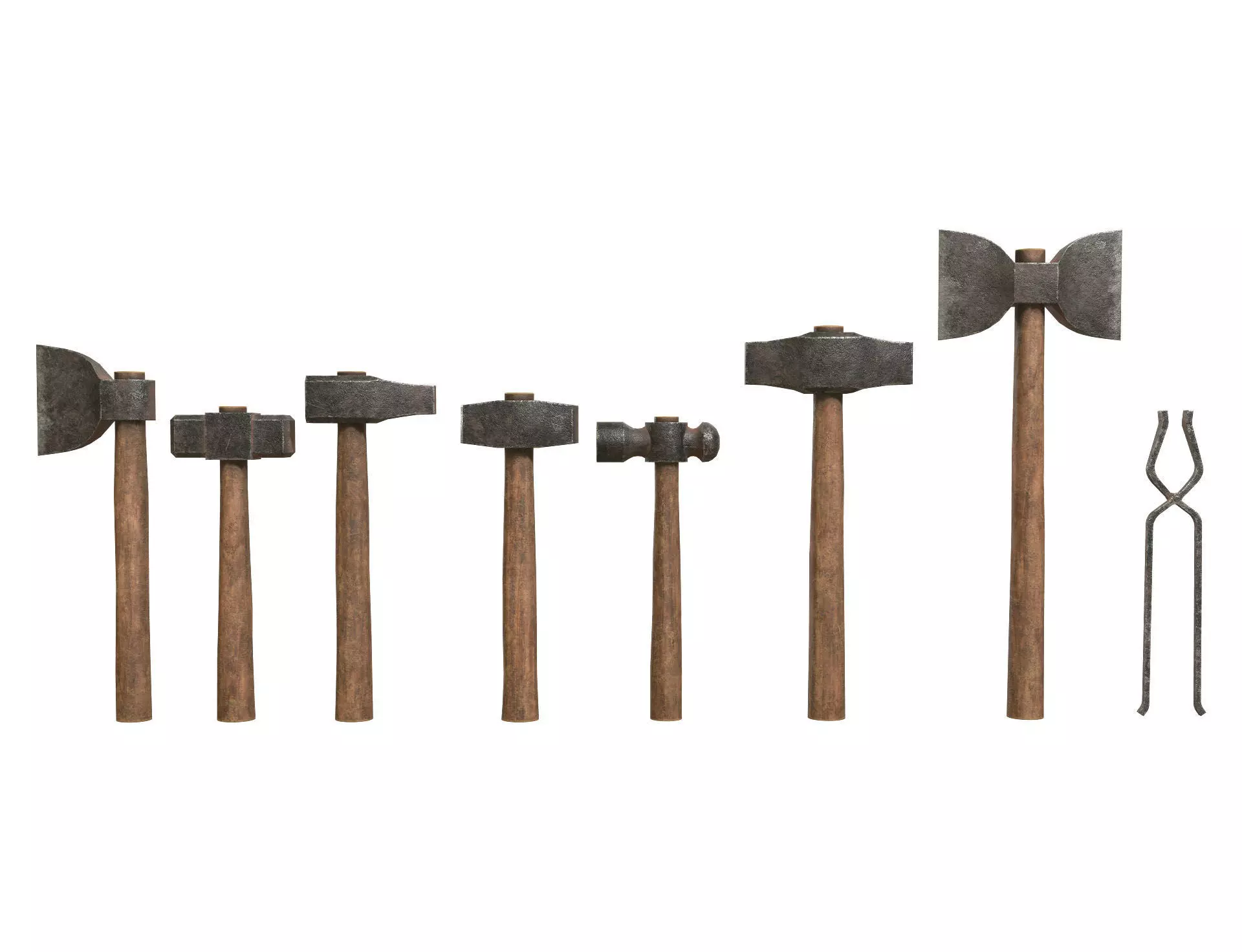 Ironwork Tools Low-poly 3D model_0