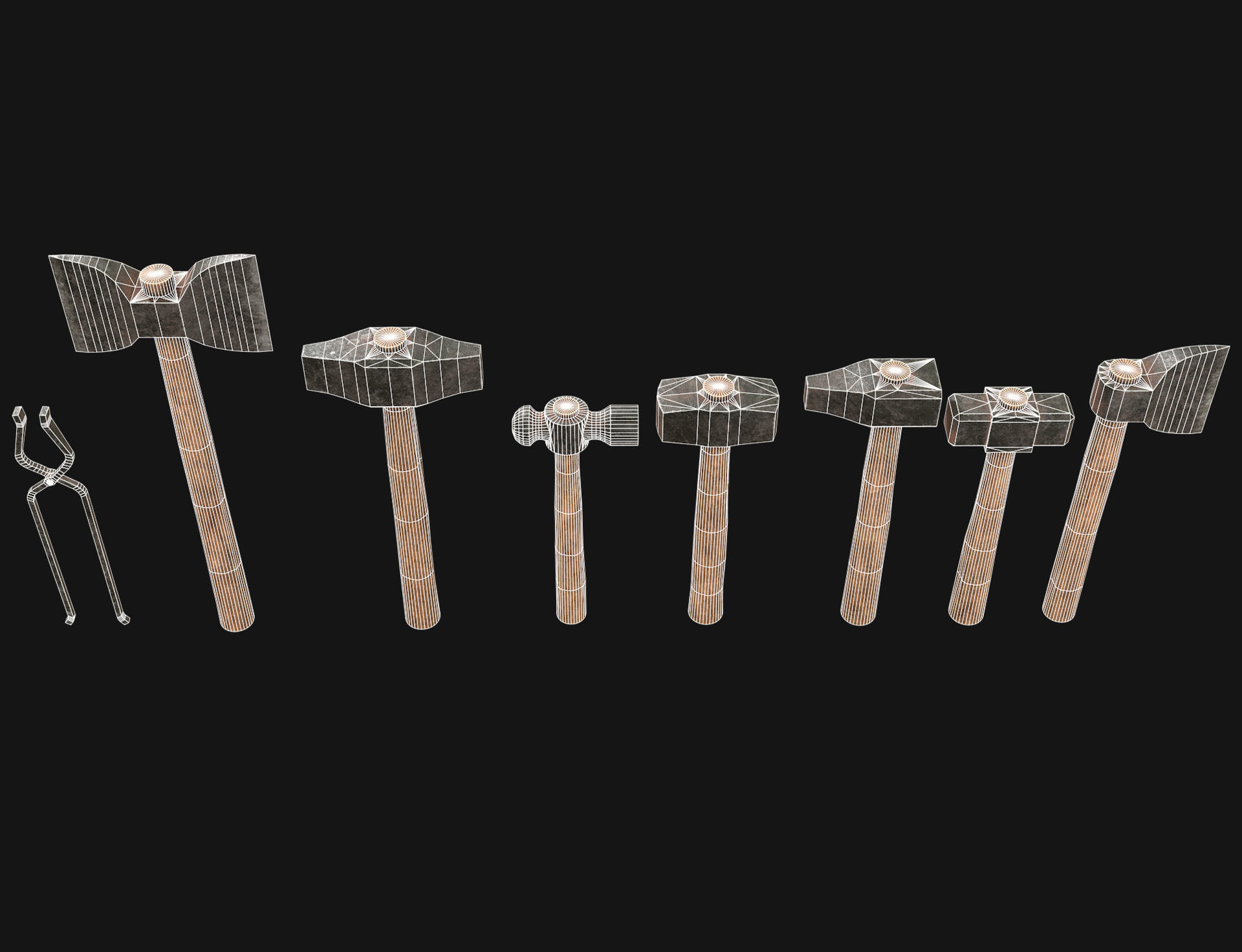 Ironwork Tools Low-poly 3D model_7