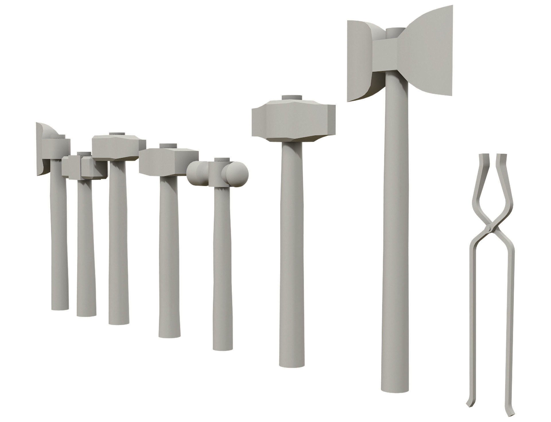 Ironwork Tools Low-poly 3D model_11