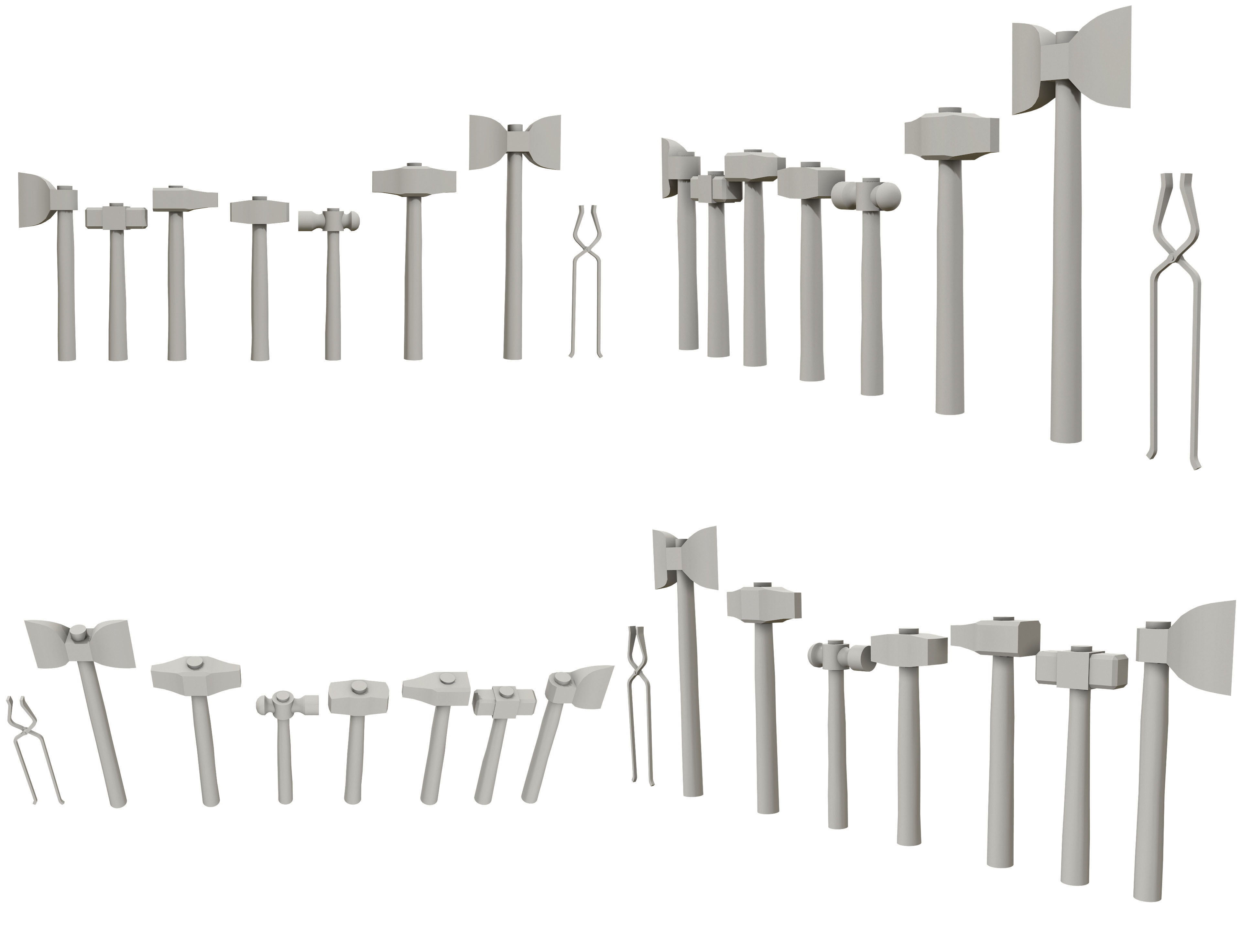 Ironwork Tools Low-poly 3D model_14