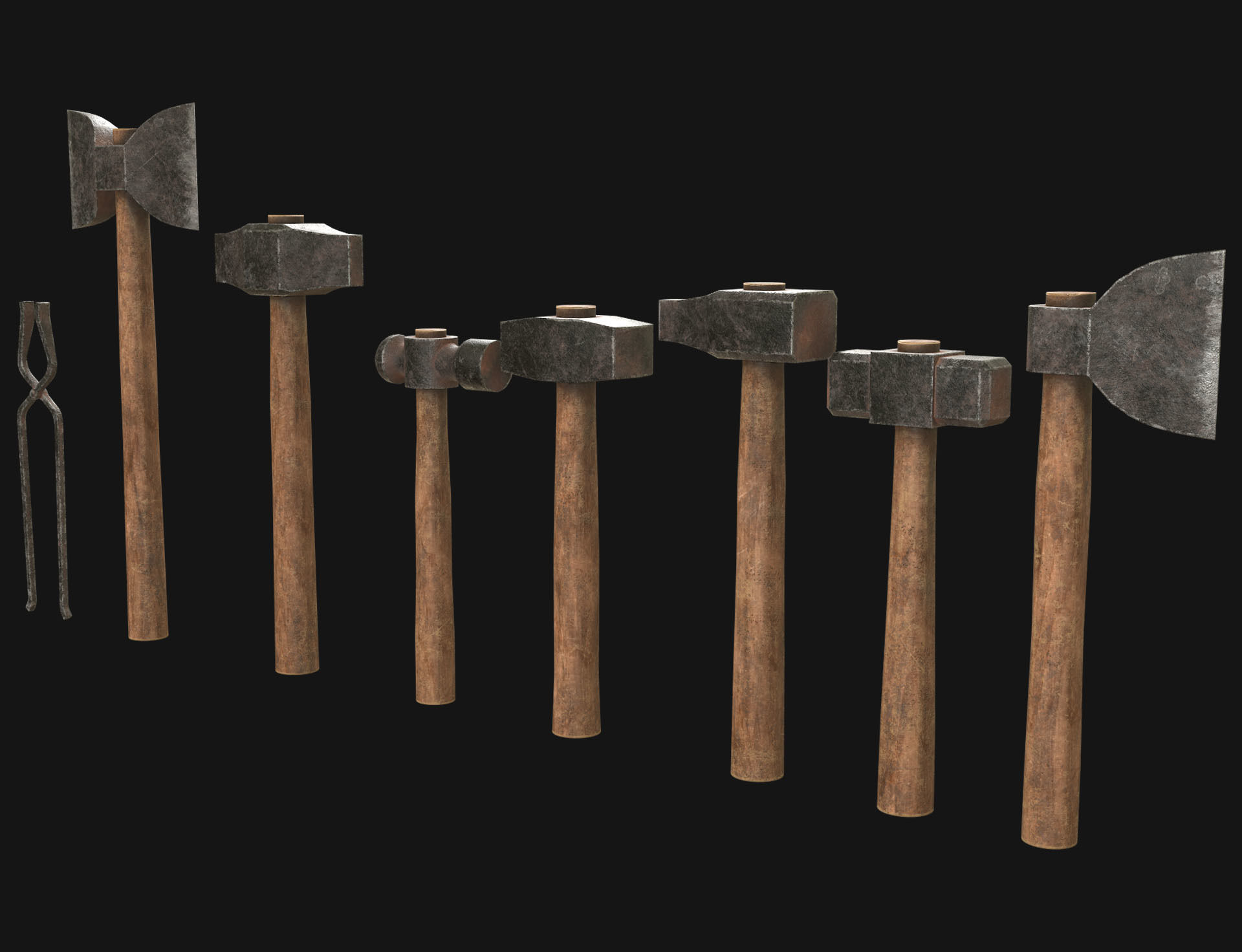 Ironwork Tools Low-poly 3D model_4
