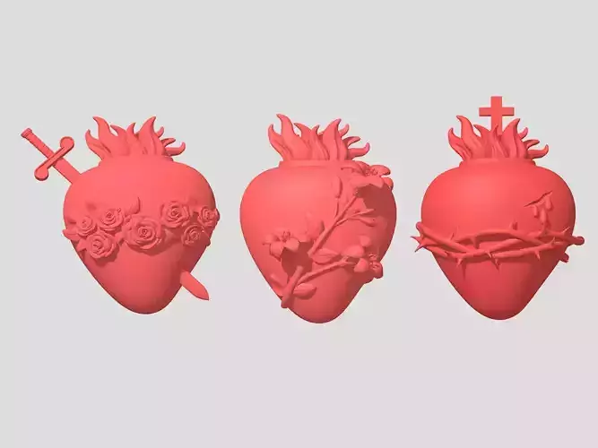 3 Sacred Hearts Collection 3D print model