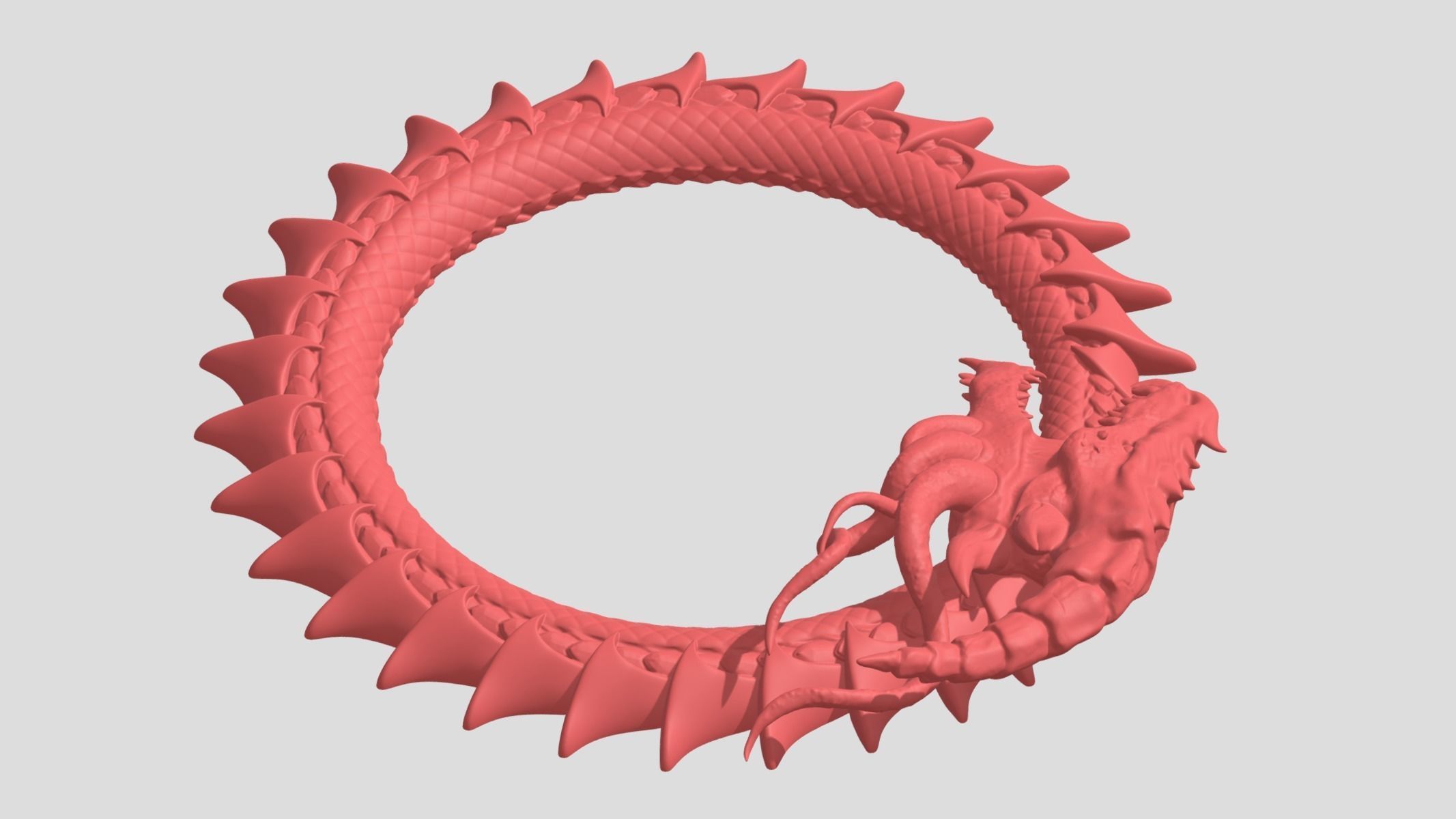 Dragon Eating Its Own Tail 3D print model_3