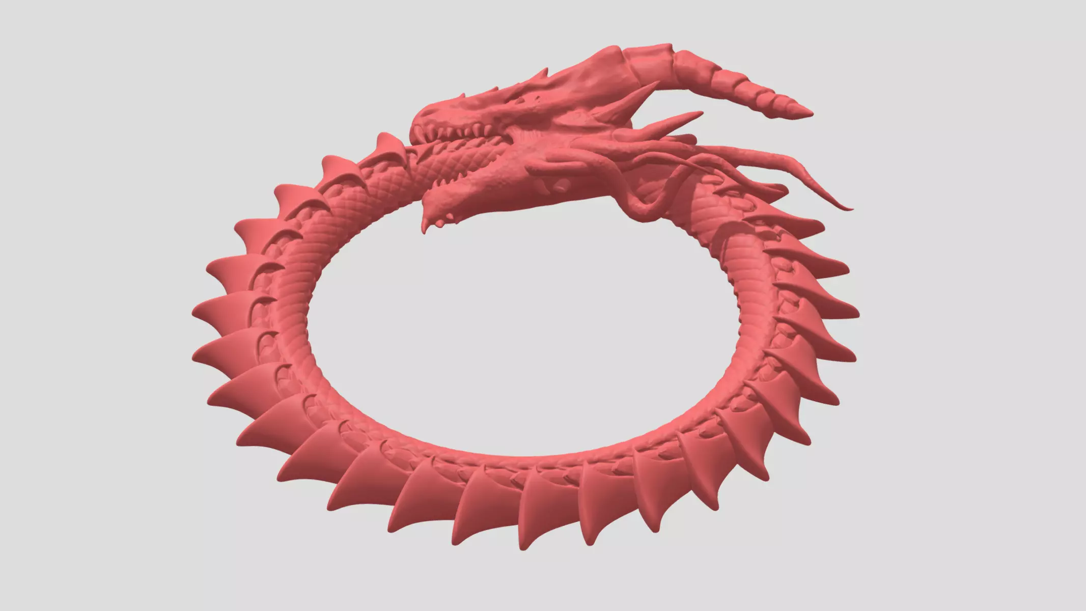 Dragon Eating Its Own Tail 3D print model_0