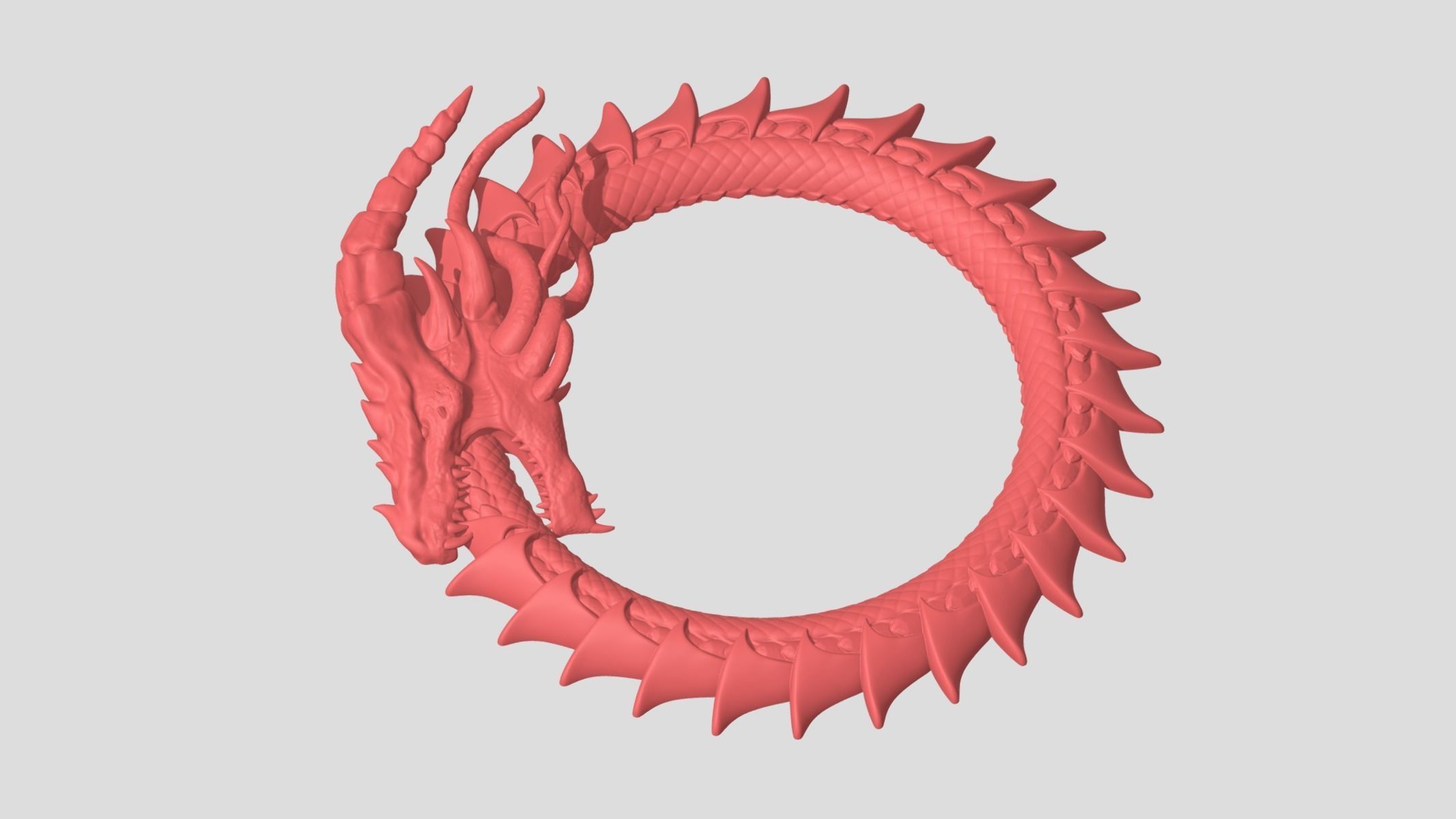 Dragon Eating Its Own Tail 3D print model_4