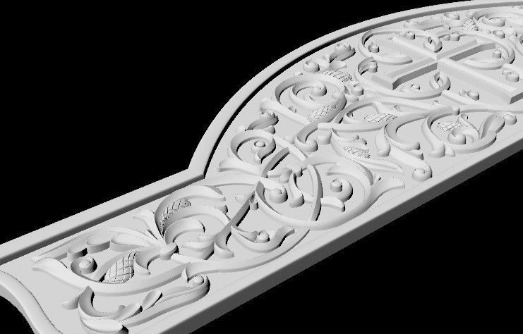 Central decor ornament for furniture 3D model_5