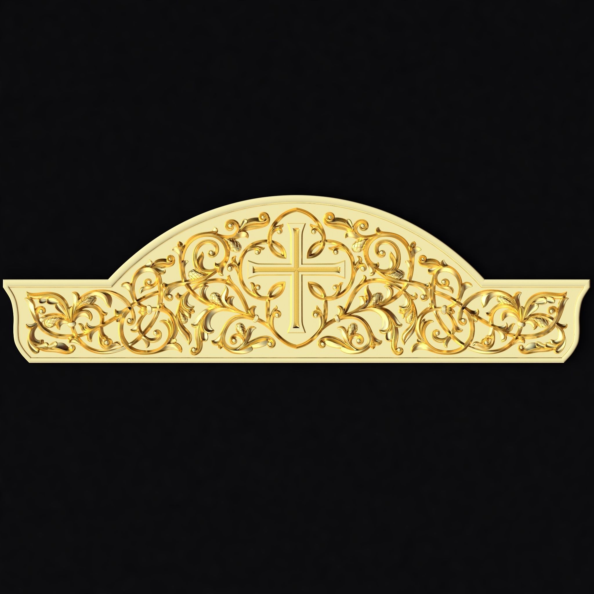 Central decor ornament for furniture 3D model_1