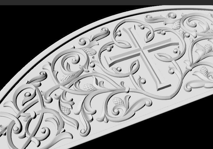 Central decor ornament for furniture 3D model_4